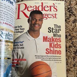 Reader's Digest April 2001 Issue featuring David Robinson